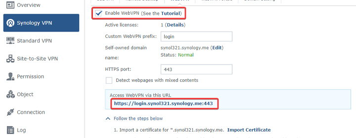 Synology NAS via DDNS on VPN Connection