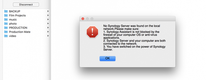 Fix Synology Connection Failed Mac Error
